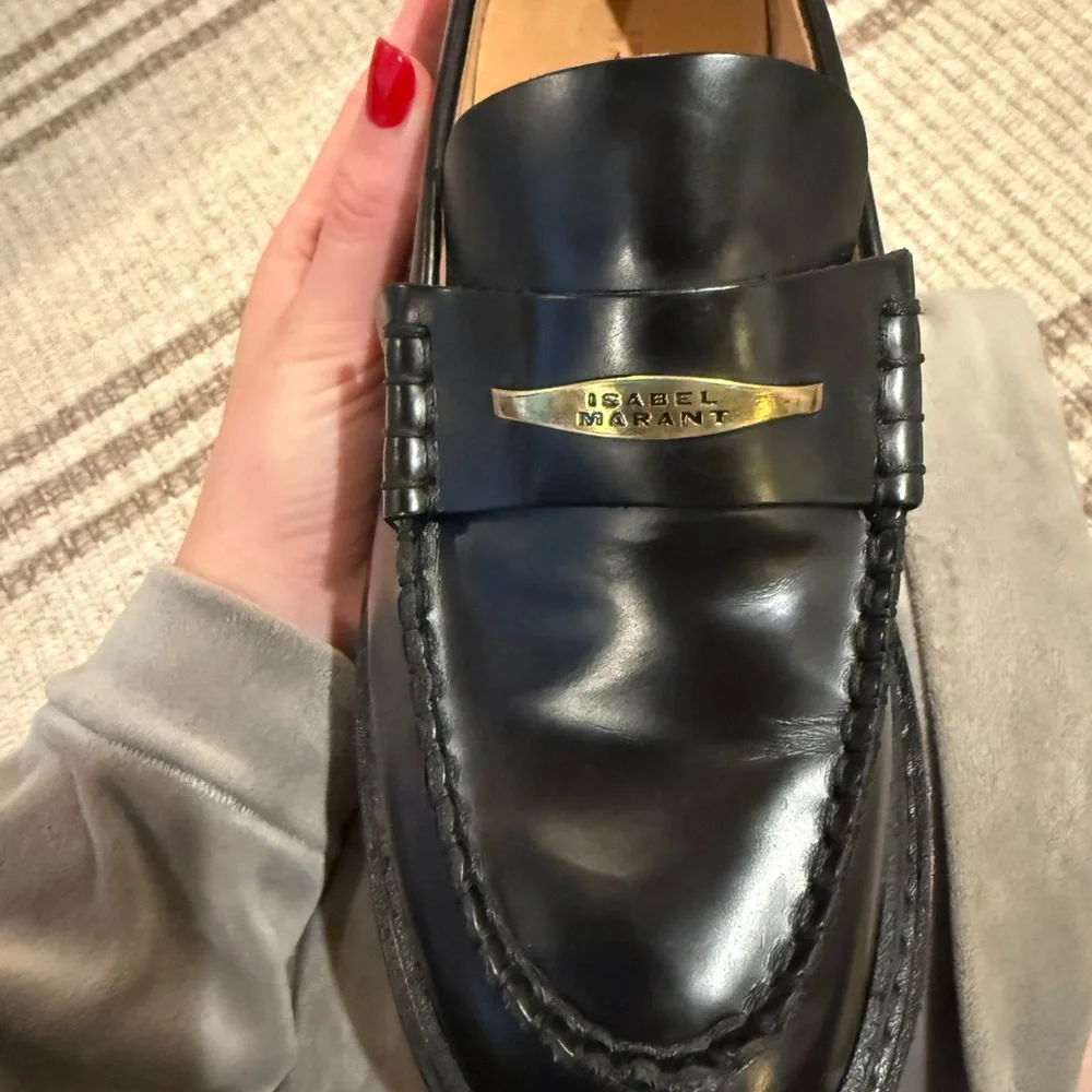 Isabel Marant Black Leather Loafers - Picture 4 of 4